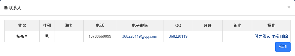 联系人操作界面