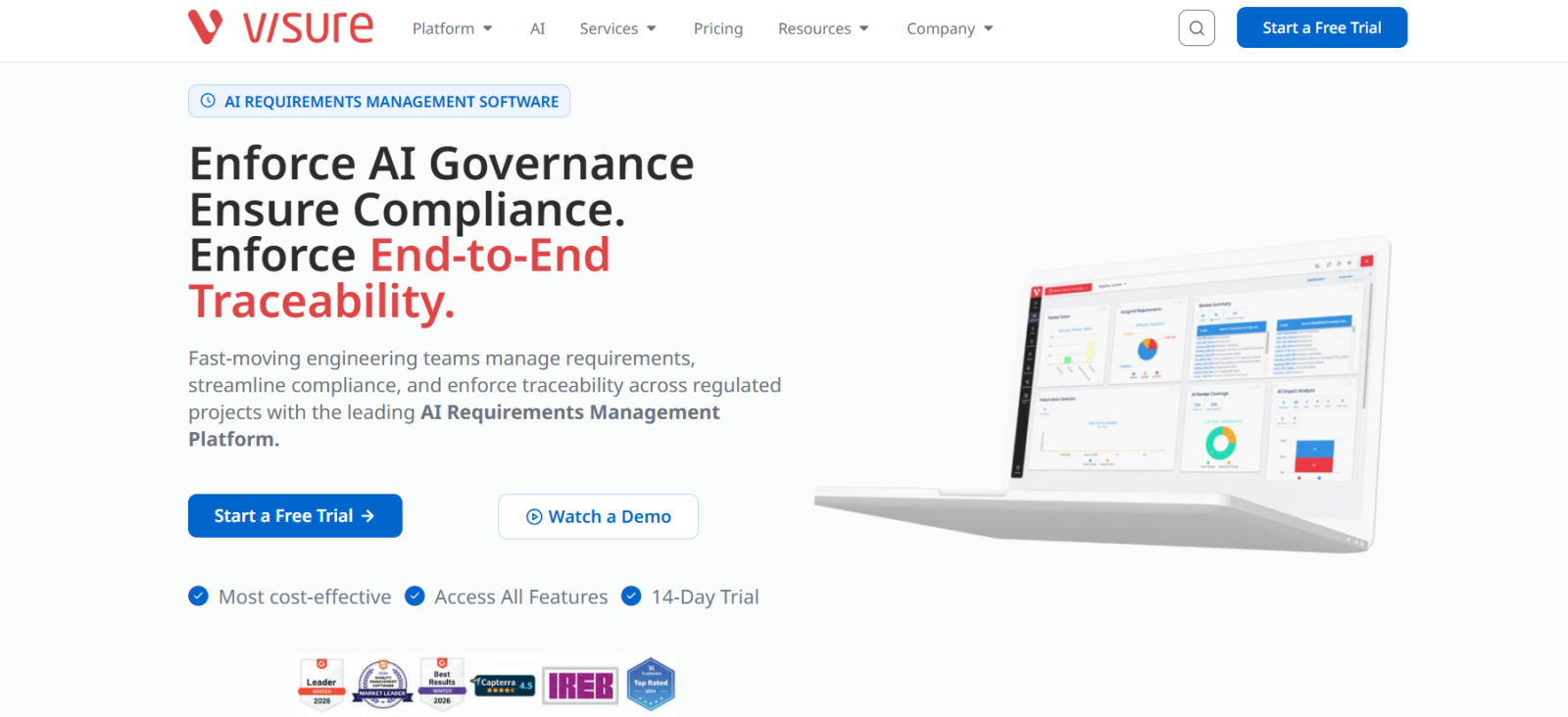Visure Requirements需求管理与可追溯性示意图