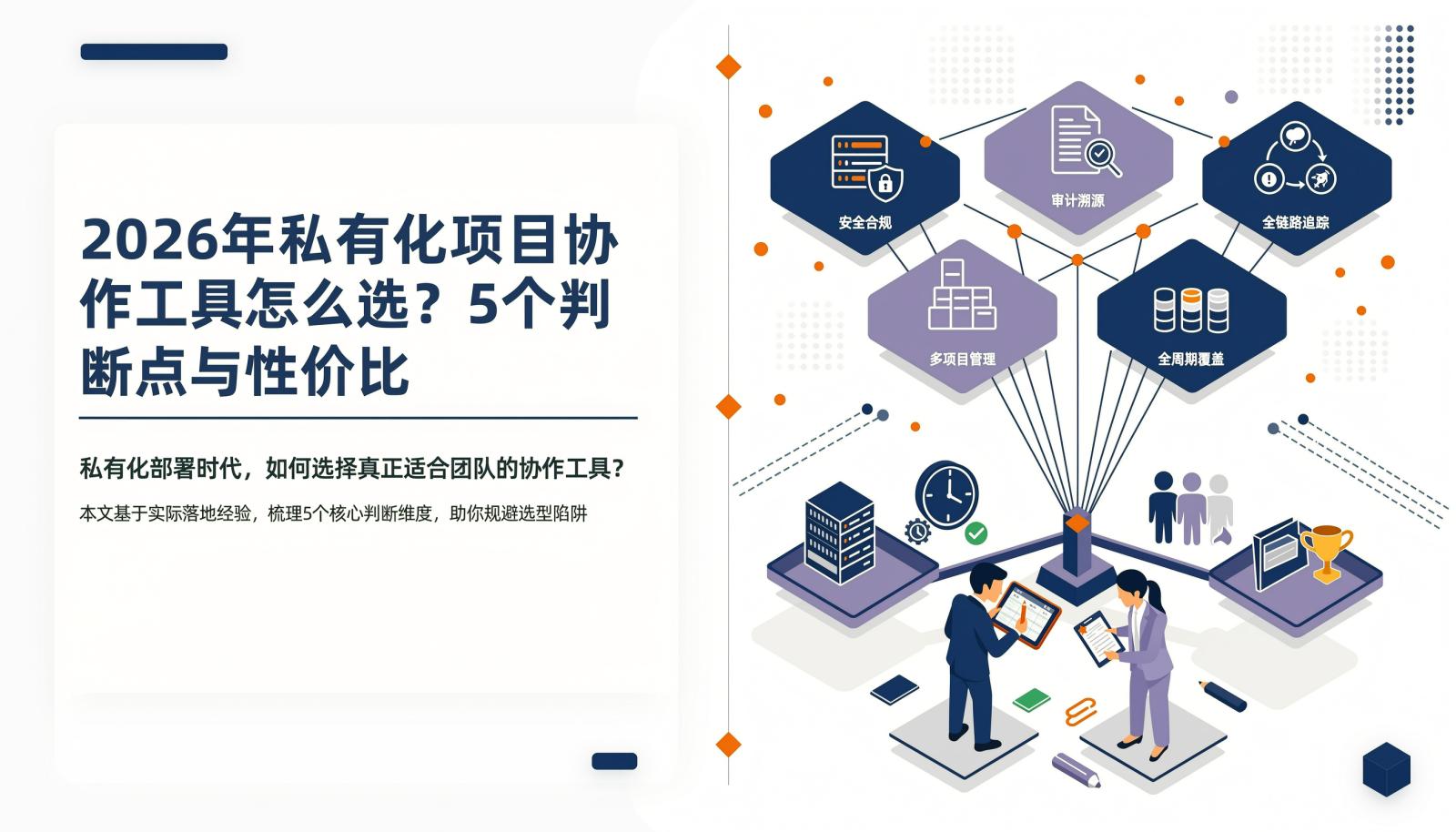 封面图：2026年私有化项目协作工具选型，五个判断点汇入性价比天平