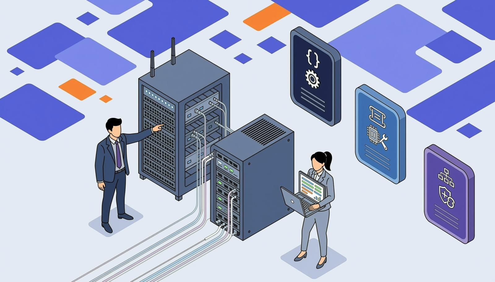 正文配图:企业内网自有服务器承载项目数据,团队按不同项目类型选型