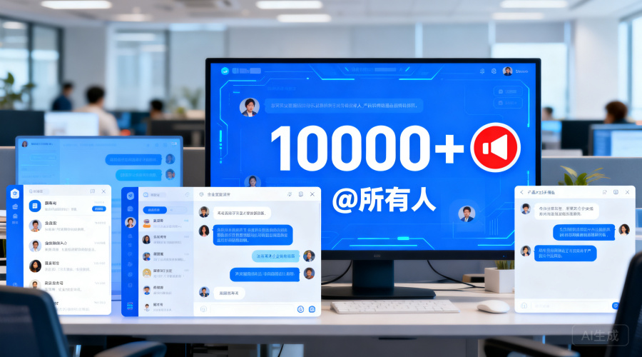 企业聊天软件群聊功能对比：万人群、群禁言、@所有人