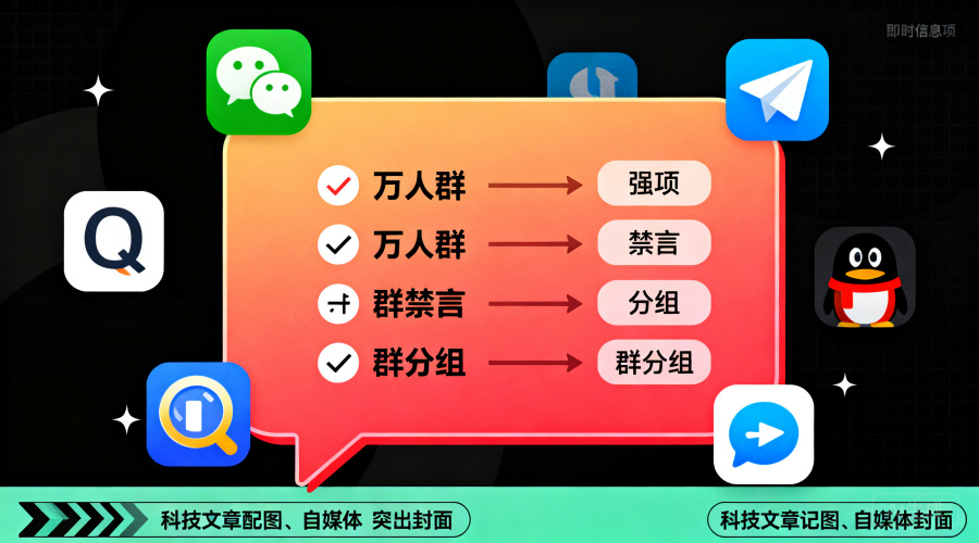 即时通讯软件群聊功能对比：万人群、群禁言、群分组哪家强？