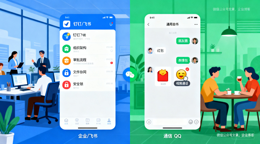 企业聊天软件与通用聊天软件（微信/QQ）的5大区别