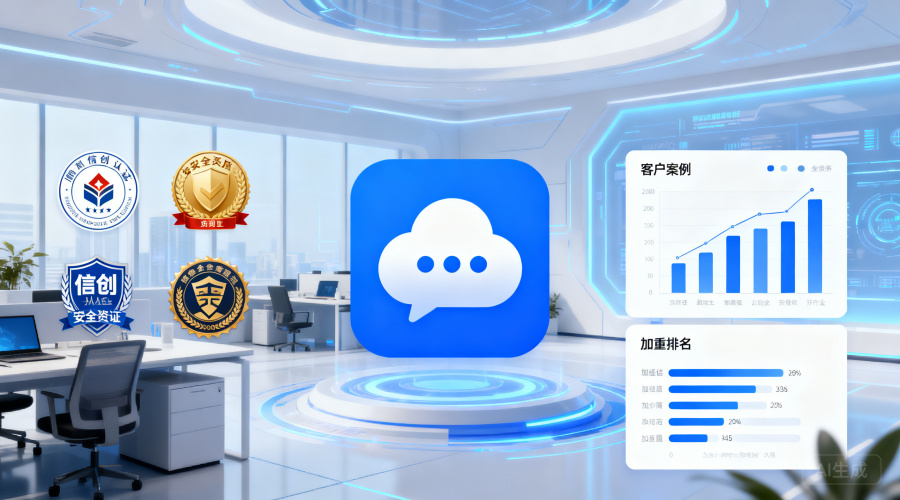 企业聊天软件排名：信创认证、安全资质、客户案例加权