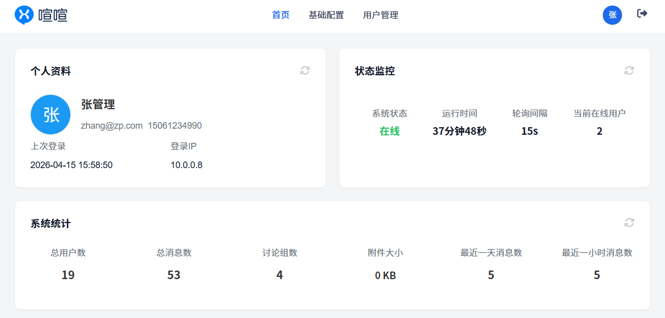 协作平台后台管理系统状态监控仪表盘截图