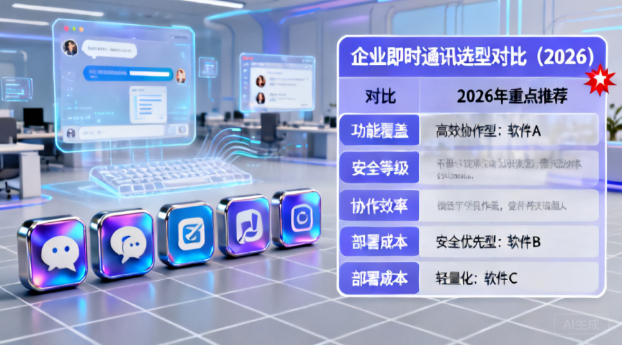 企业即时聊天软件有哪些？2026年五款主流产品清单与选型建议