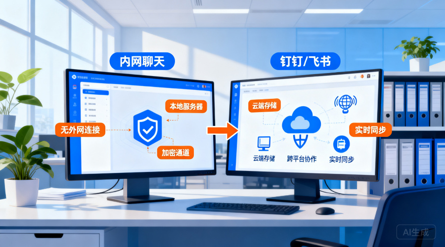 什么是内网聊天？与钉钉飞书的本质区别及选型对照