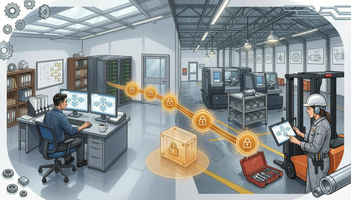 制造企业设计办公室与车间之间通过本地服务器安全传输大型图纸文件的场景