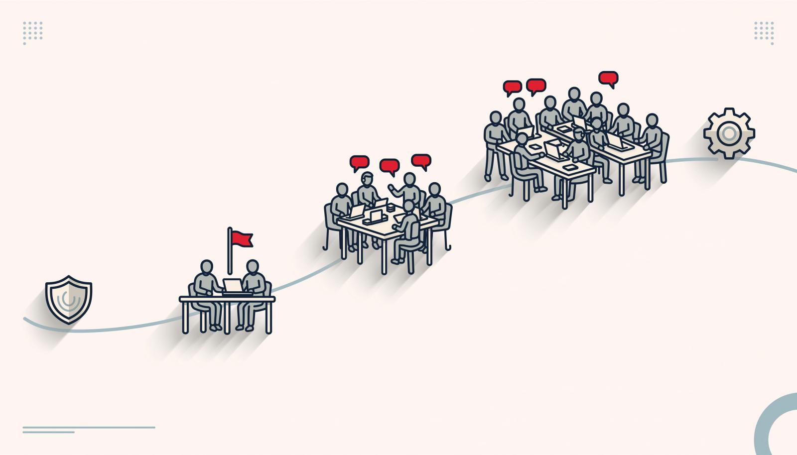 团队协同软件从试点到全组织推广的三阶段路径示意图
