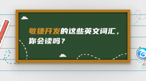 敏捷开发的这些英文词汇，你会读吗？