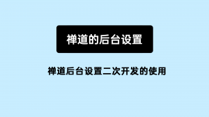9.6 09 禅道后台设置二次开发的使用